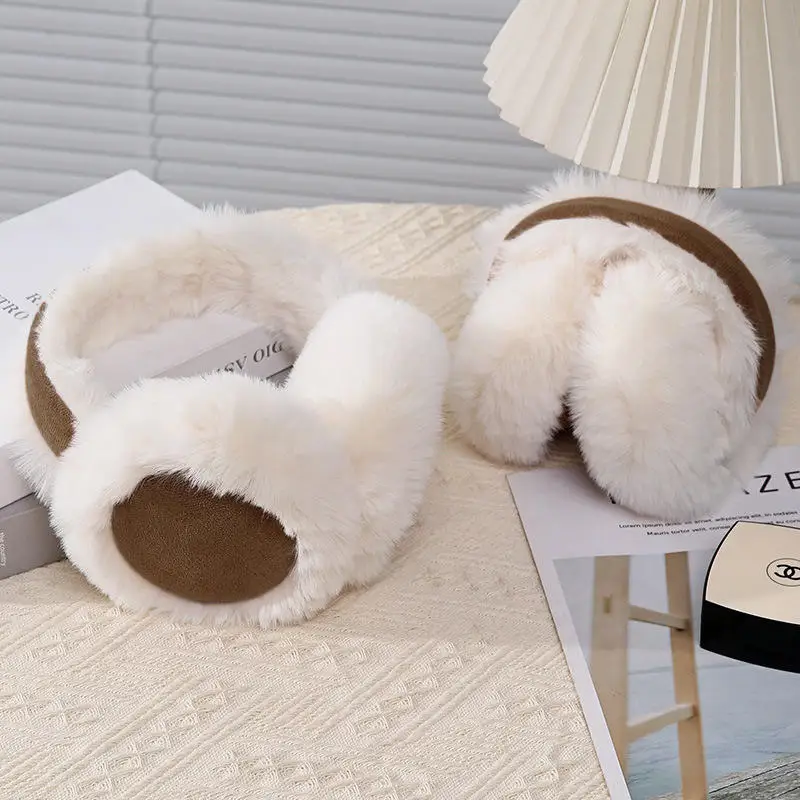 Soft Suede Plush Earmuffs พับหมวกหูหญิงฤดูหนาว Earmuffs Earflap อุ่นฝาครอบหูแบบพับได้