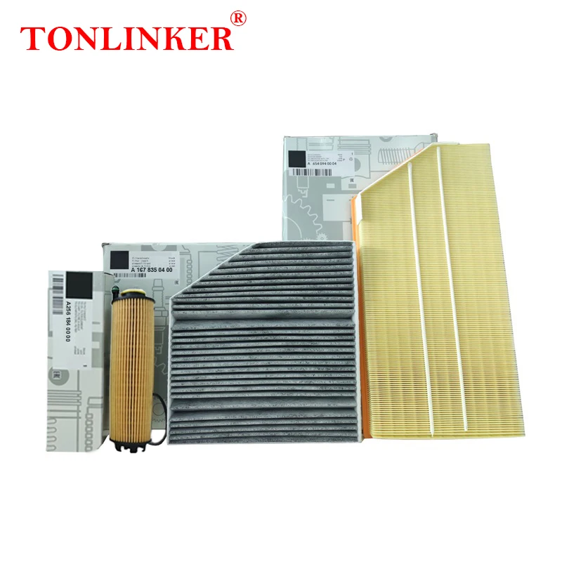 TONLINKER Cabin Air Filter Oil Filter For Mercedes Benz GLE W167 C167 2018-2022 GLE 53 450 4MATIC Sport 3.0L Car Accessories