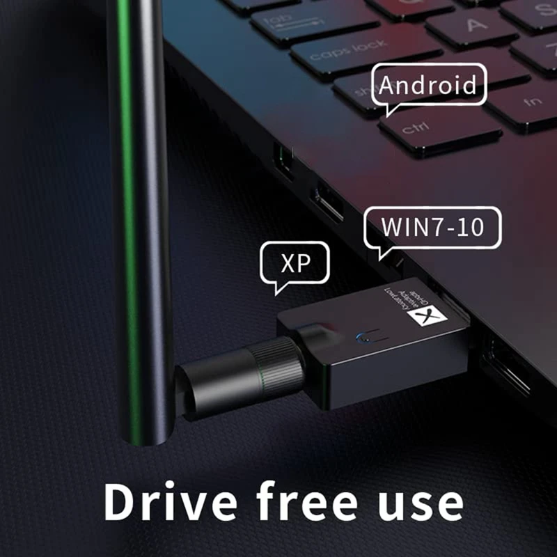 1 Piece USB Bluetooth 5.2 Adapter Black Pc Bluetooth Adapter Support Win10/8/7 Linux/PS 4-5/Android