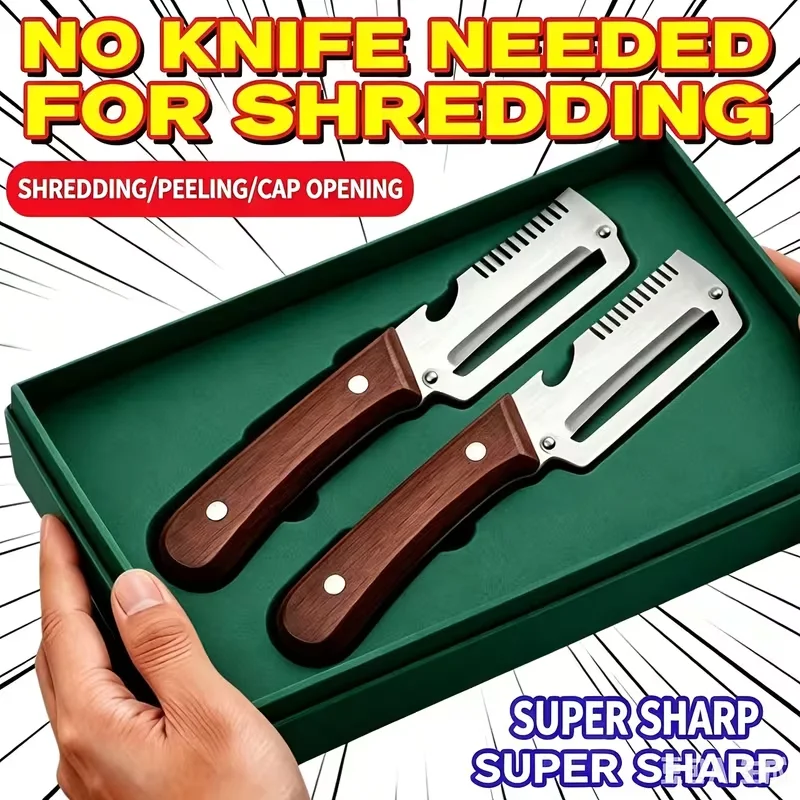 Wooden Multi Functional Vegetable Peeler With Ergonomic Handle For Peeling And Slicing Fruits And Vegetables Durable Smooth