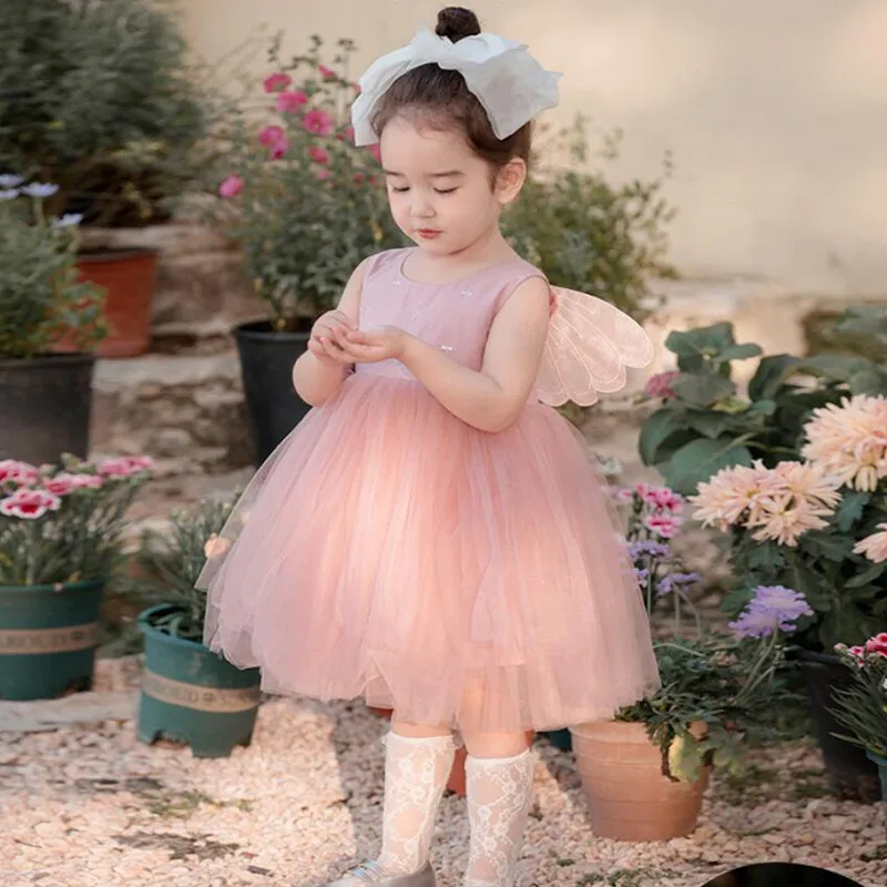 Summer Baby Girls Super Fairy Princess Gown Kids Birthday Wedding Party Cute Dresses y947