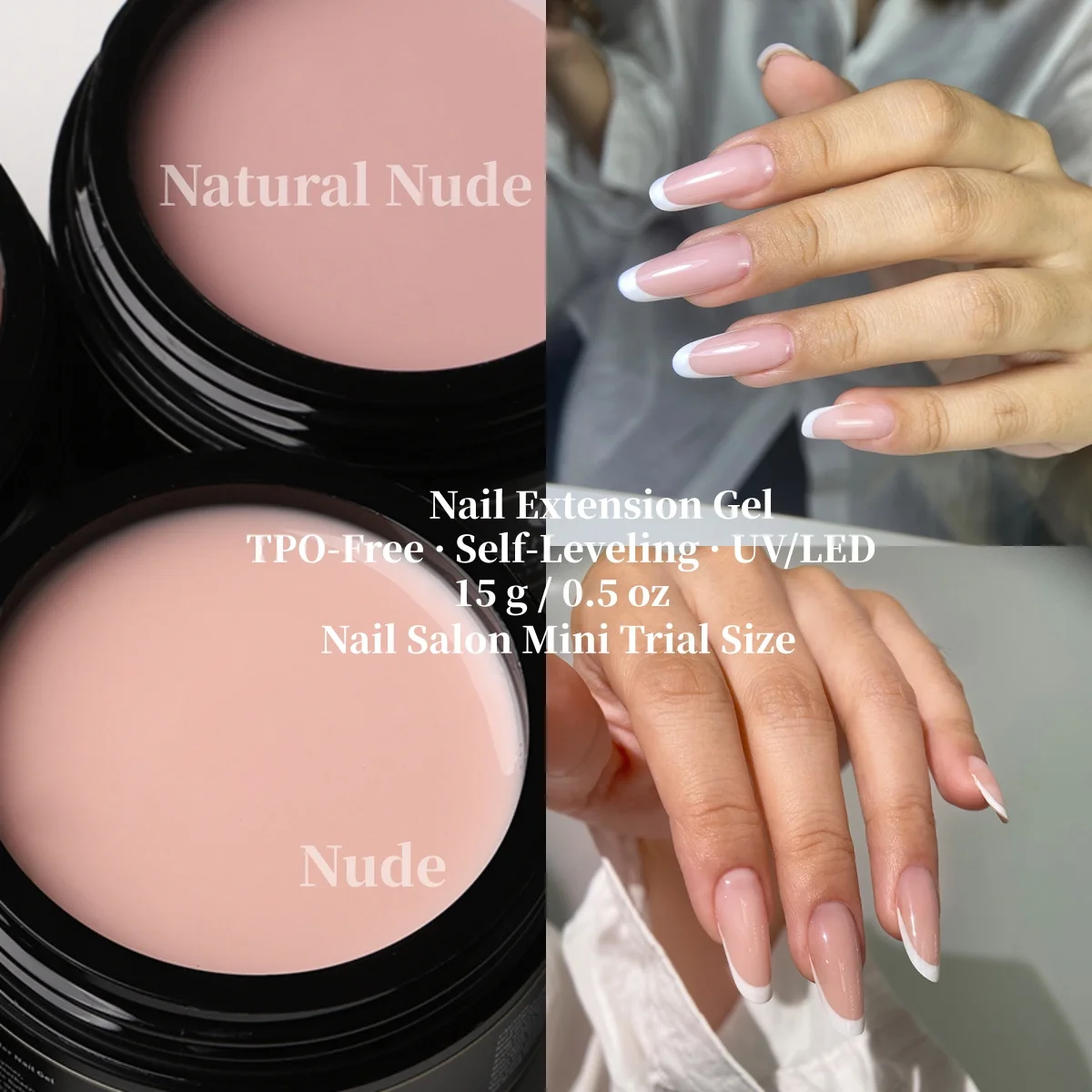 MSHARE 15g Baby Pink Builder Nails Gel HEMA-freies Gel für Nagelverlängerung, Nude Selbstnivellierendes Gel für UV-LED