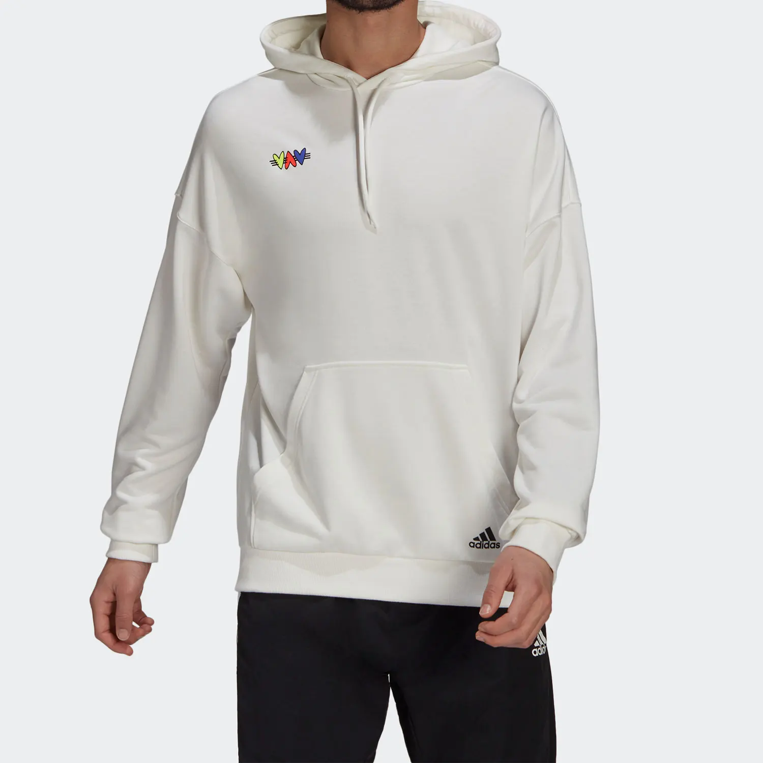 アディダス-正規品-季節の新作-メンズ-シンプルでゆったりとしたフード付きスウェットシャツ-h61132