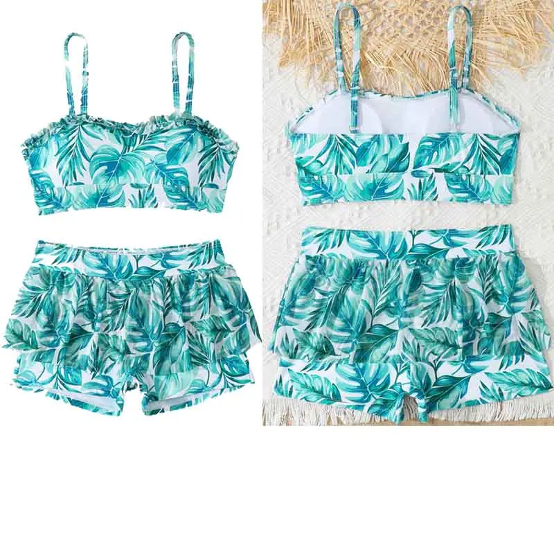

Children Girls Swimwear Two-Piece Suite Fashion Breathable Causal Beach Swiming Clothes
