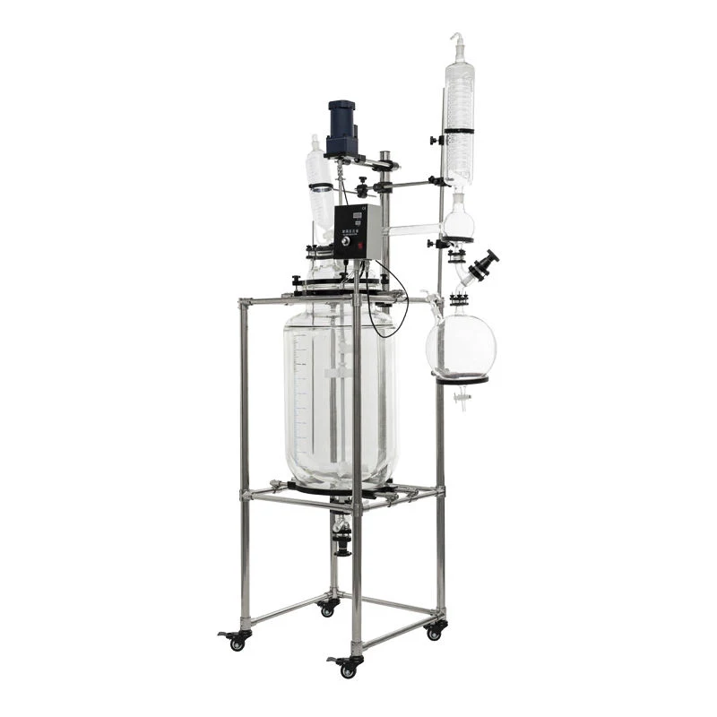 5L 10L 20L 50L 100L 200L Double Layers Jacketed  Glass Chemical Reactor