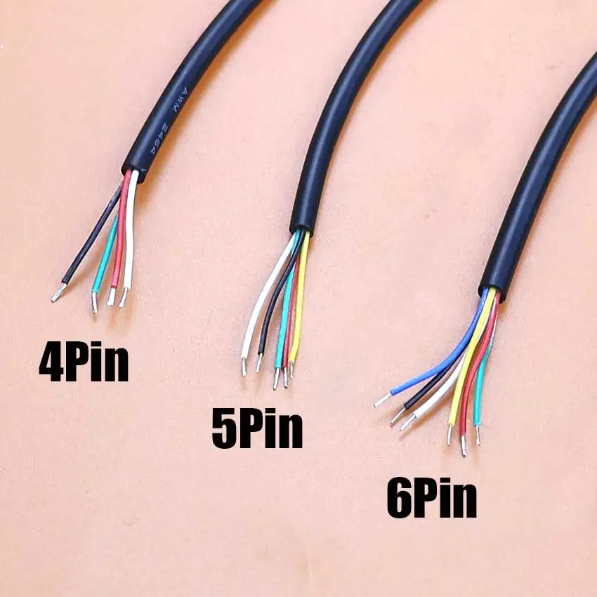 4Pin 5Pin 6Pin Core Male Female Connector Car DVR  Rear View Camera Extend Cord DIY Cable For Car Jack Power Wire Recorder Line