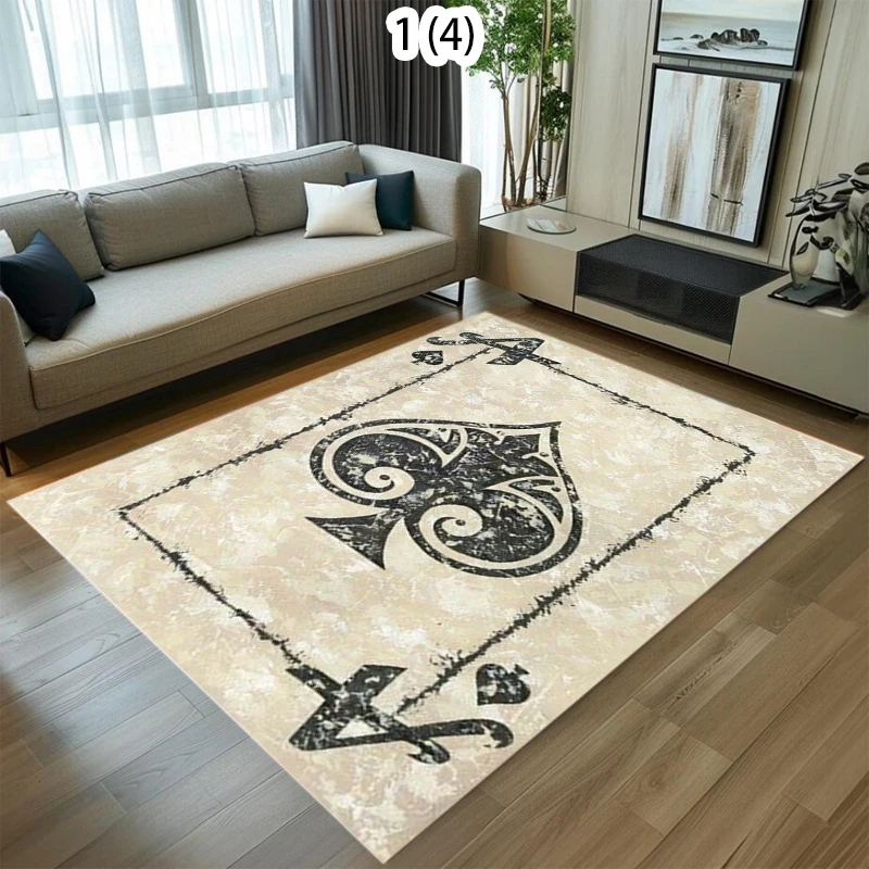Make Old Poker Card Printed Carpet Red Peach A Printed Carpet Bedroom Living Room Kitchen Decoration Rug