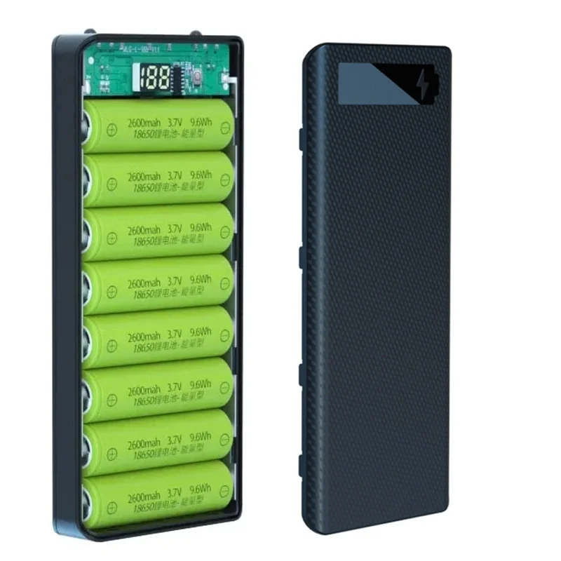 10/8*18650 DIY Power Bank 18650 Battery Holder Micro Type C Dual USB Port Charger Power Bank Shell For iPhone Xiaomi Battery Box