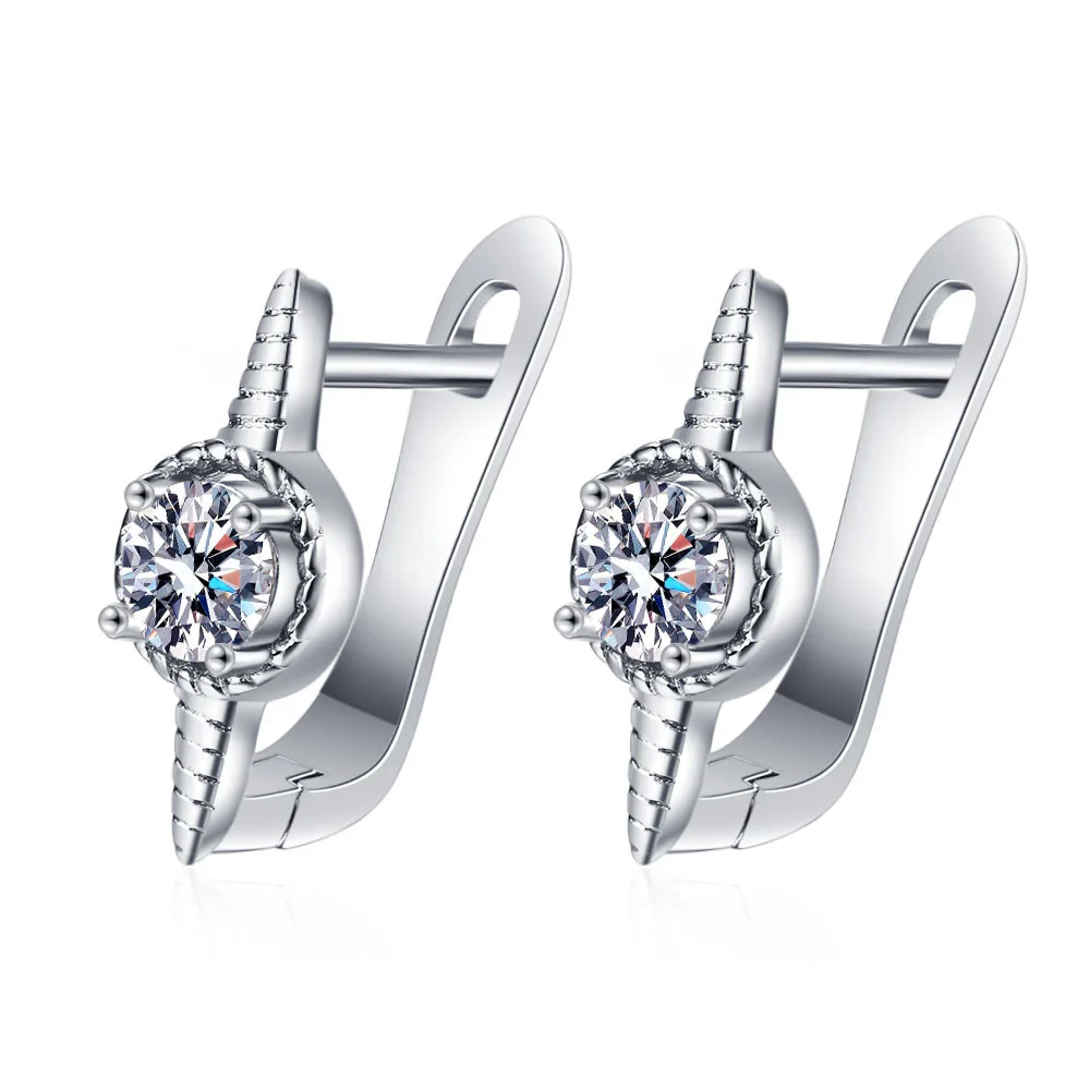 Ohrringe aus 925er-Sterlingsilber für Damen, runde Zirkon-Ohrringe, funkelnde Party, Hochzeit, Schmuck, Geschenkzubehör
