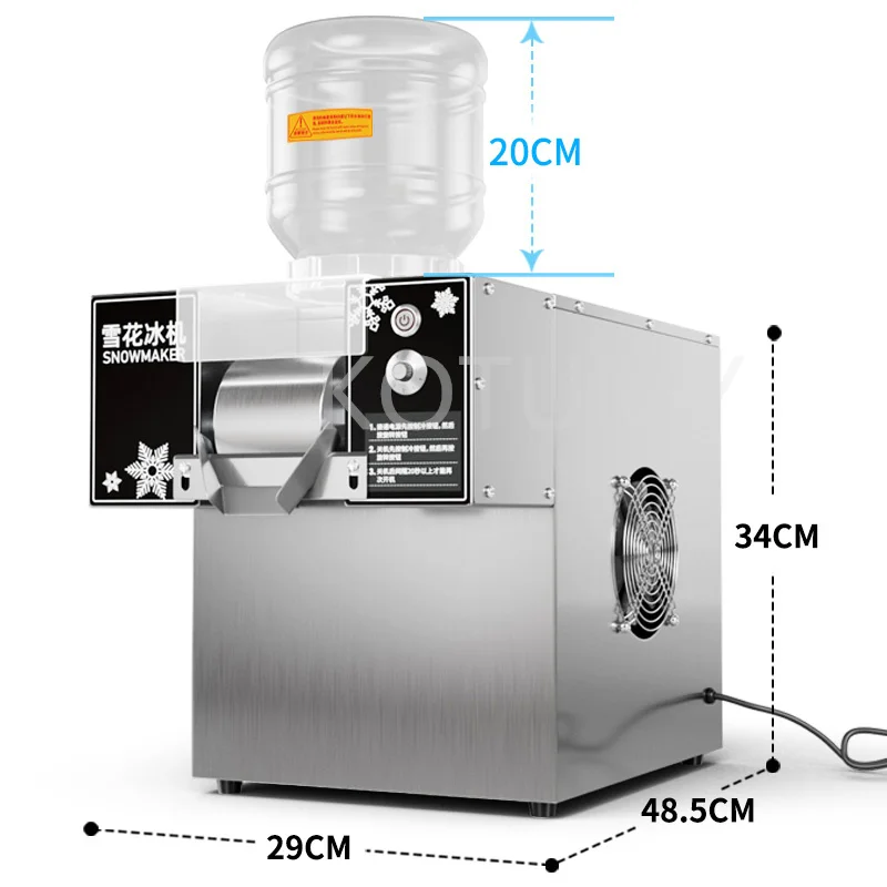 Koreański płatek śniegu maszyna do lodu mały, ciągły, chłodzony mlekiem Mango, golarka do golenia Bingsu 60KG/24h