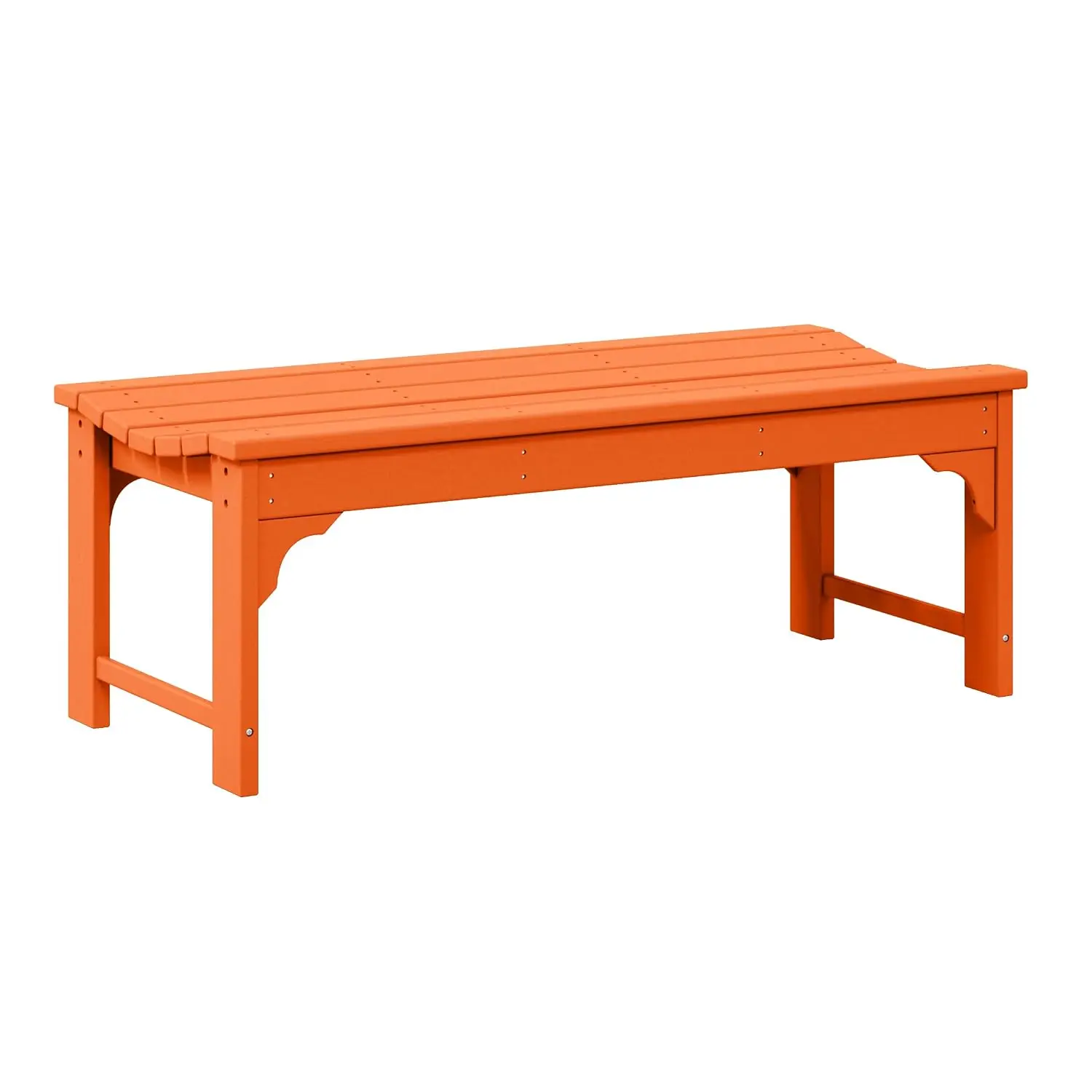 Backless HDPE Adirondack Bench, All Weather & UV Resistant Poly Lumber Seat for Patio, Backyard, Balcony, 46