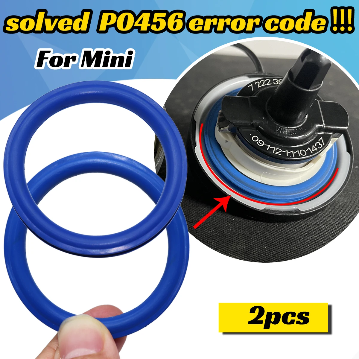 

2pc Gas Cap Fuel Seal for Mini Cooper R50 R52 R53 R55 R56 R57 R58 R59 R60 R61 00-21 Tank Cover Neck Rubber Gasket Washer V Shape