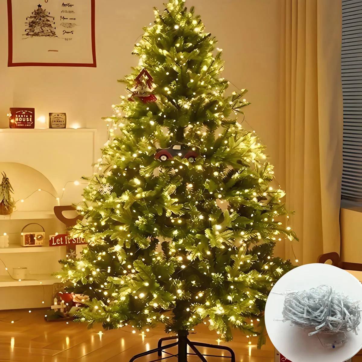 1 Piece 100Led/200Led USB Power Supply, 8 Function Flashing Led String |   Indoor and Outdoor Decoration Multi-Purpose |   Energy Saving and Flexible Fairy Lights |   Ideal for Christmas, Halloween, and Wedding |   Warm Light Atmosphere Lighting, Holiday Decoration |   Warm Lighting |   Decorative Lights