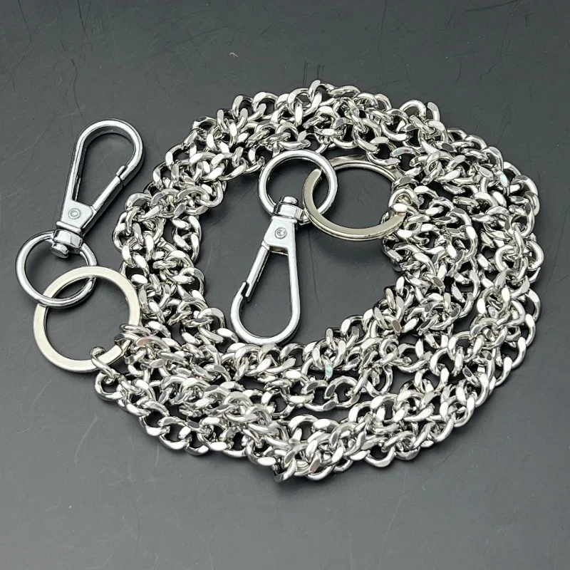 Punk Rock silvery Unique Metal Minimalist  Keychains for Men Women Trendy Hip Hop Waist Pants Chain Jeans