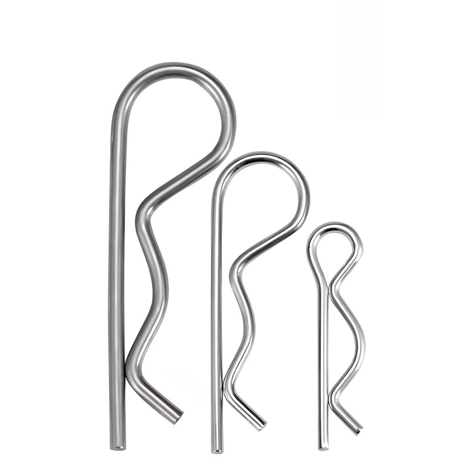 Length:25~120mm 304 Stainless Steel R-type Cotter Pins Assortment Kit Cotter Pin Hair Pin Hitch Pin Cotter Fastener