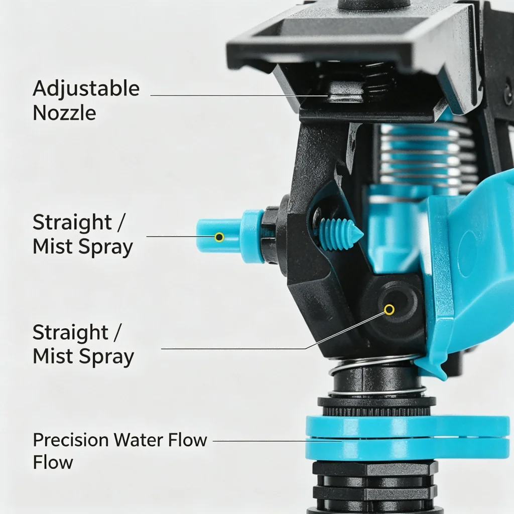 360 Degree Auto Rotating Sprinkler for For outdoor Lawn Roof Cooling Irrigation Direct and Scattered Water Flow