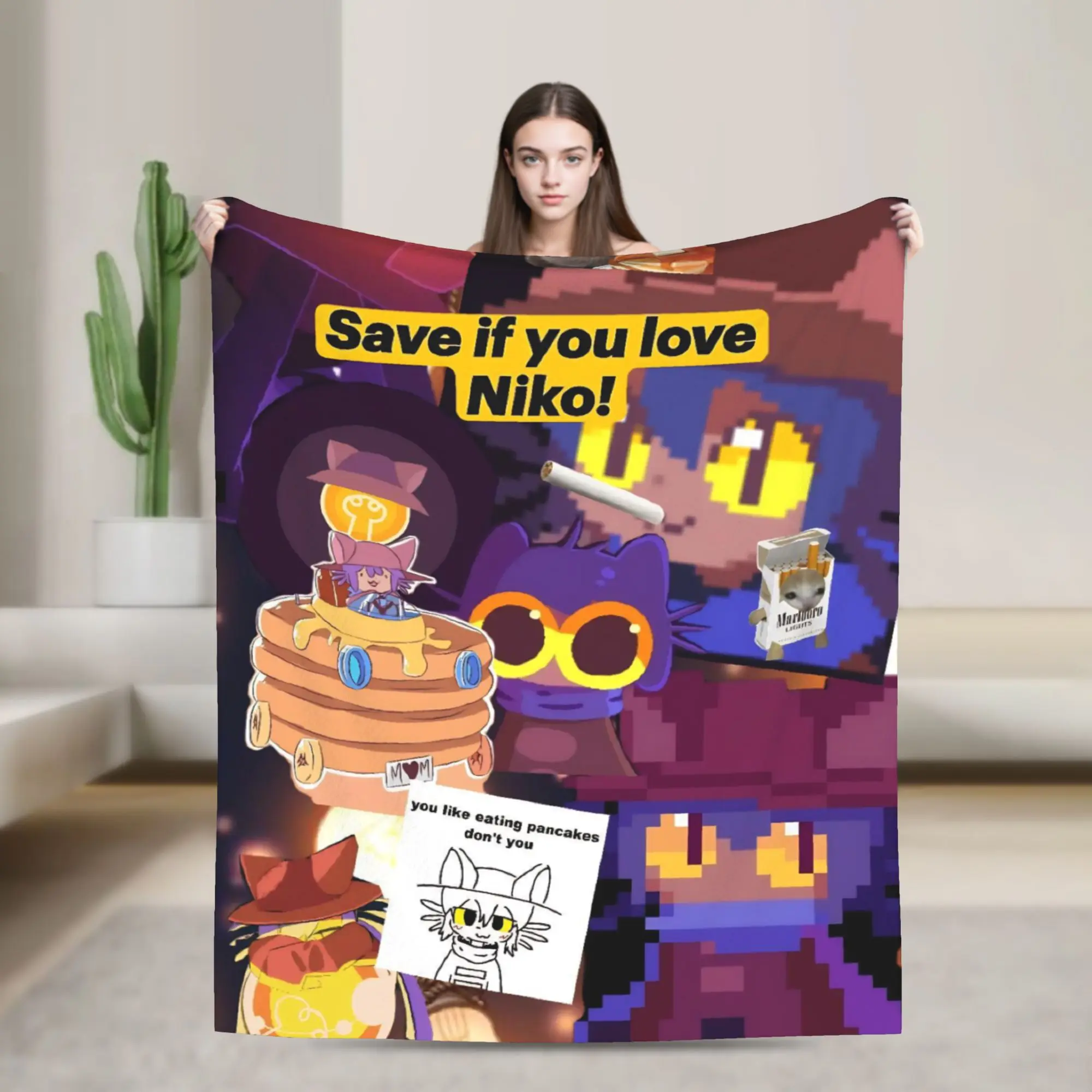 OneShots Niko Throw Blanket for Couch  Soft Cozy Plush Blanket 50x60 Inch Multiple Sizes Bedspread for All Seasons