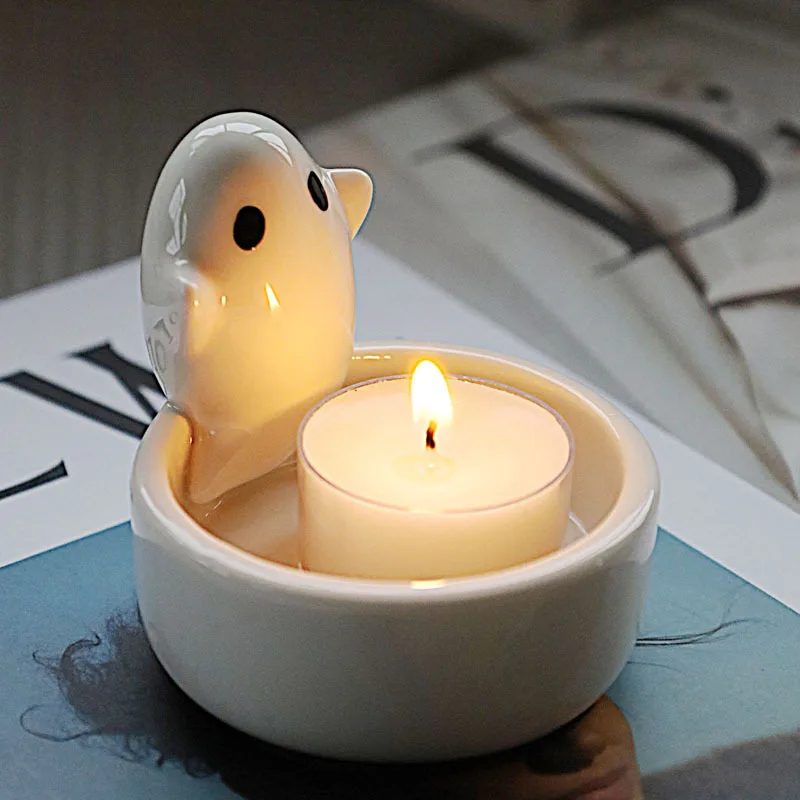 Halloween Silicone Mold Floating Ghost Gypsum Candle Cup Mold DIY Decoration Desktop Jewelry Storage Tray Handicraft Production