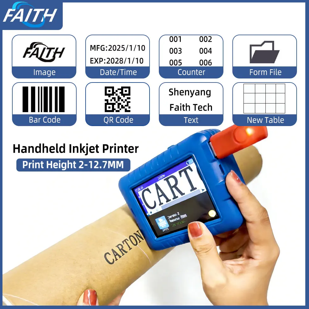 

Faith 25 Languages mini Handheld Inkjet Printer label printer Number Logo Plastic impresora portátil photo printer 프린터