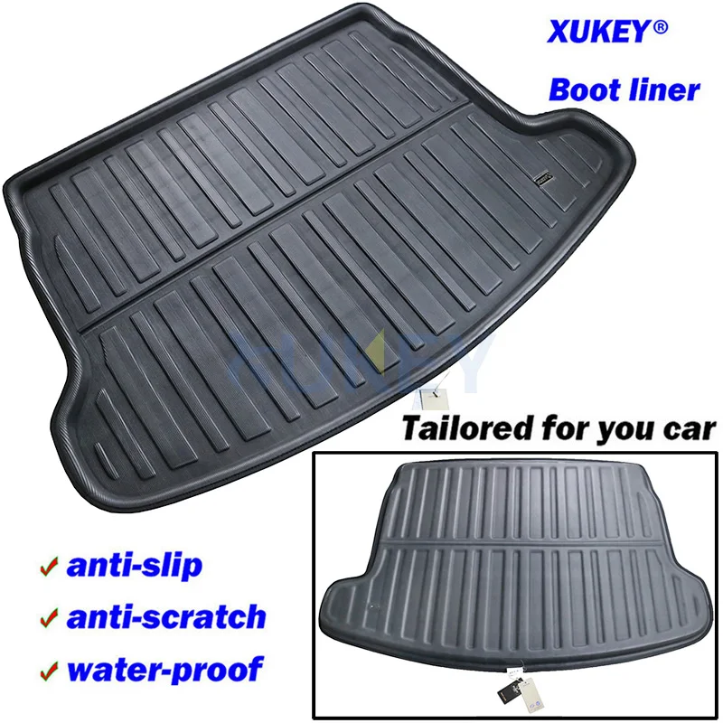For Nissan Qashqai J10 J11 Rogue Sport 2014 2015 2016 2017 - 2022 Rear Trunk Boot Liner Mat Cargo Floor Tray Carpet Mud Kick Pad