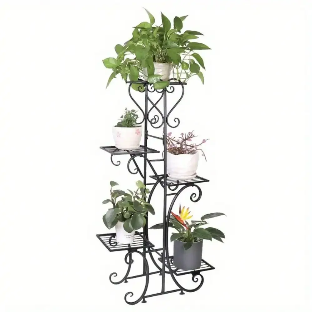 

5-storey tall plant rack, multi-pot rack, creative plant rack, tall plant rack, indoor iron plant rack,