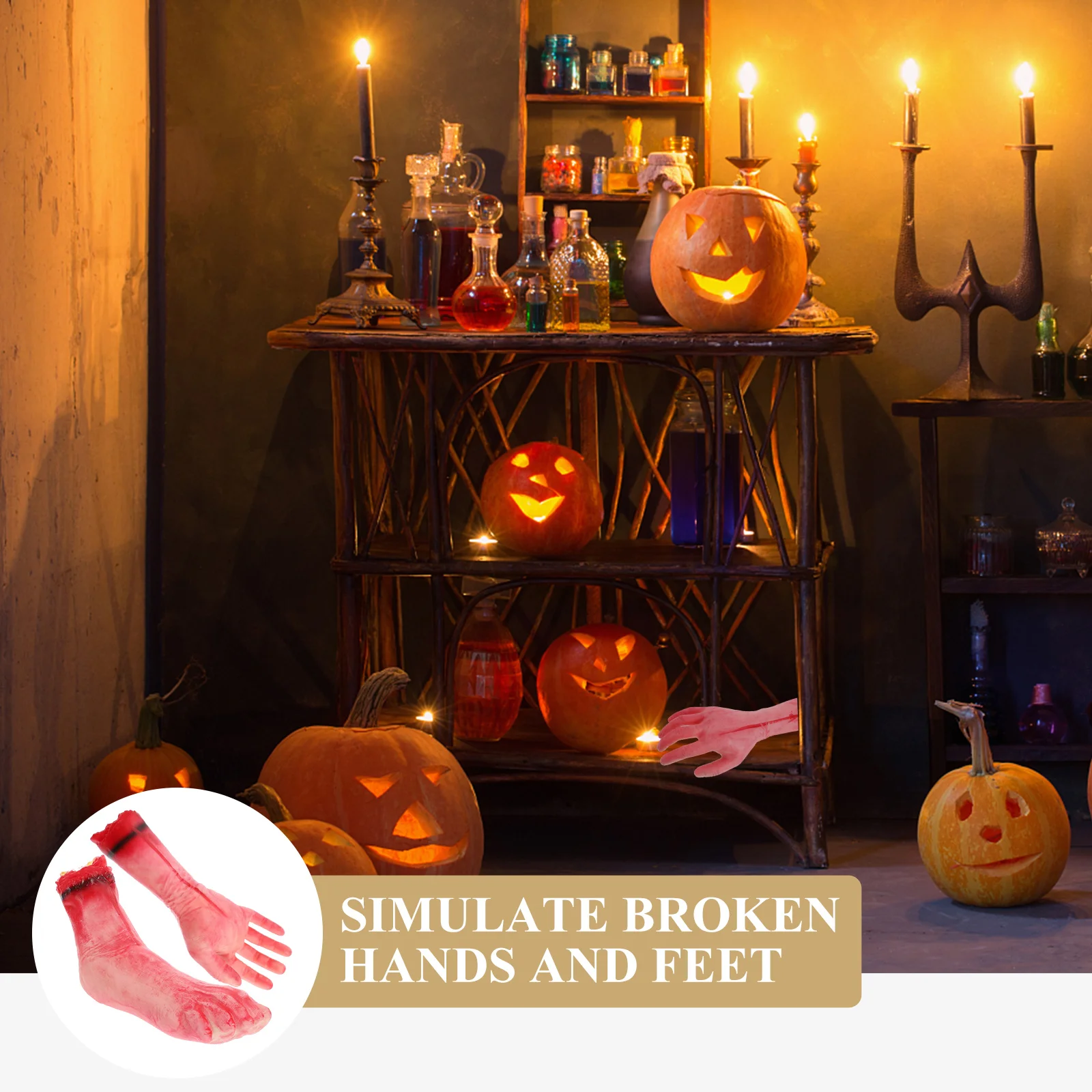 

1Set Halloween Fake Severed Hand Foot Bloody Scary Horror Party Decoration Prop Severed Blood Hand Scary Handprop