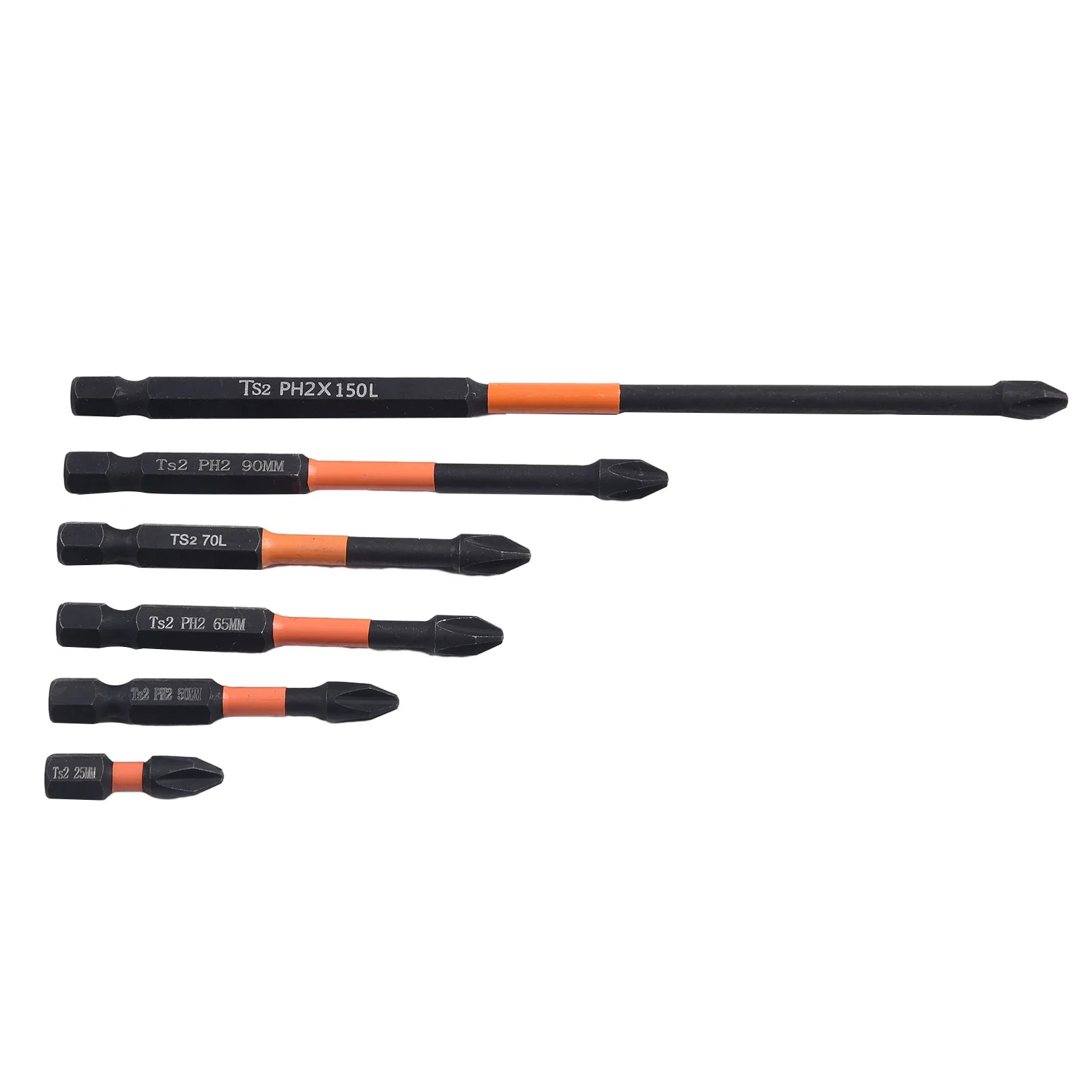 ไขควงที่เชื่อถือได้ชุดบิต12ชิ้น PH2บิตที่มีความยาวเพิ่มขึ้นเพื่อลดความเสียหายและดูดซับแรงบิดที่มีประสิทธิภาพ