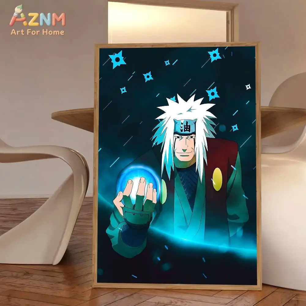 AZNM Naruto Jiraiya Unframed Canvas Print White Hair Frog Sage Anime Wall Art Poster for Boys Bedroom Home Decor view 6