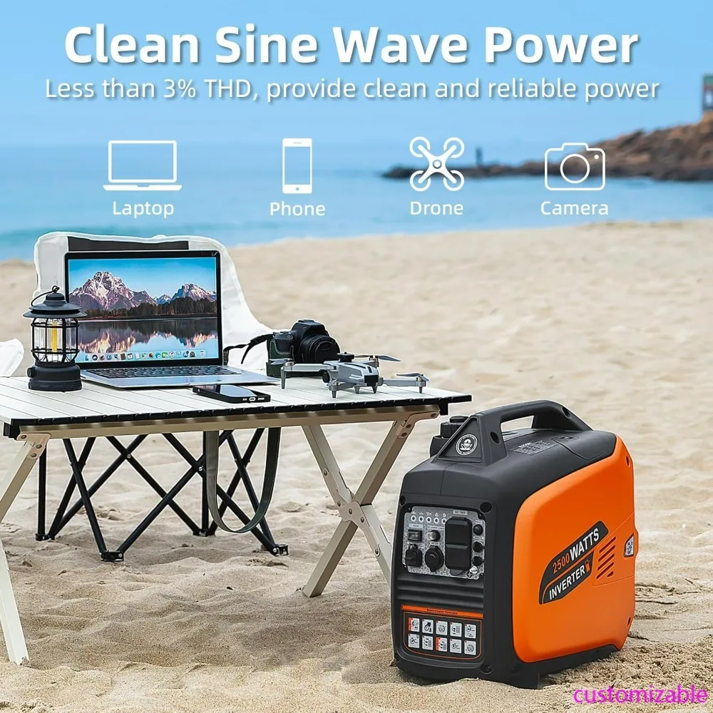 

2500W Gas-Powered Portable Inverter Generator for Extended Use at Home, Camping, and Quiet Emergency Backup