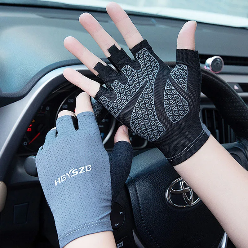 Atmungsaktive Sommer-Fahrradhandschuhe für Männer und Frauen, fingerlose, rutschfeste Fitness-, Angel-, Sport- und Fahrradhandschuhe