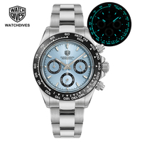 Watchdives WD16500 Chronograph Watch VK63 Quartz Movement BGW9 Luminous Sapphire Crystal with Clear AR Coating 39mm Wristwatch