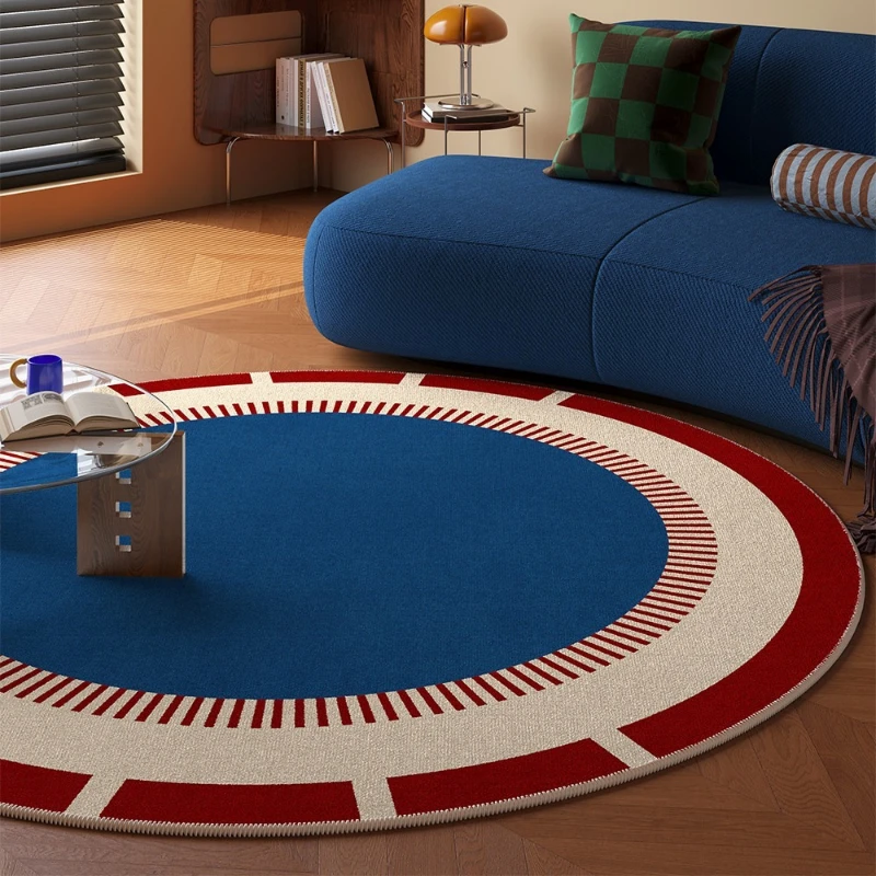 Round Rug Living Room Carpet Soft Fluffy Floor Mat Luxury Geometric Pattern Rugs Bedroom Bedside Carpets Home Decor Mats