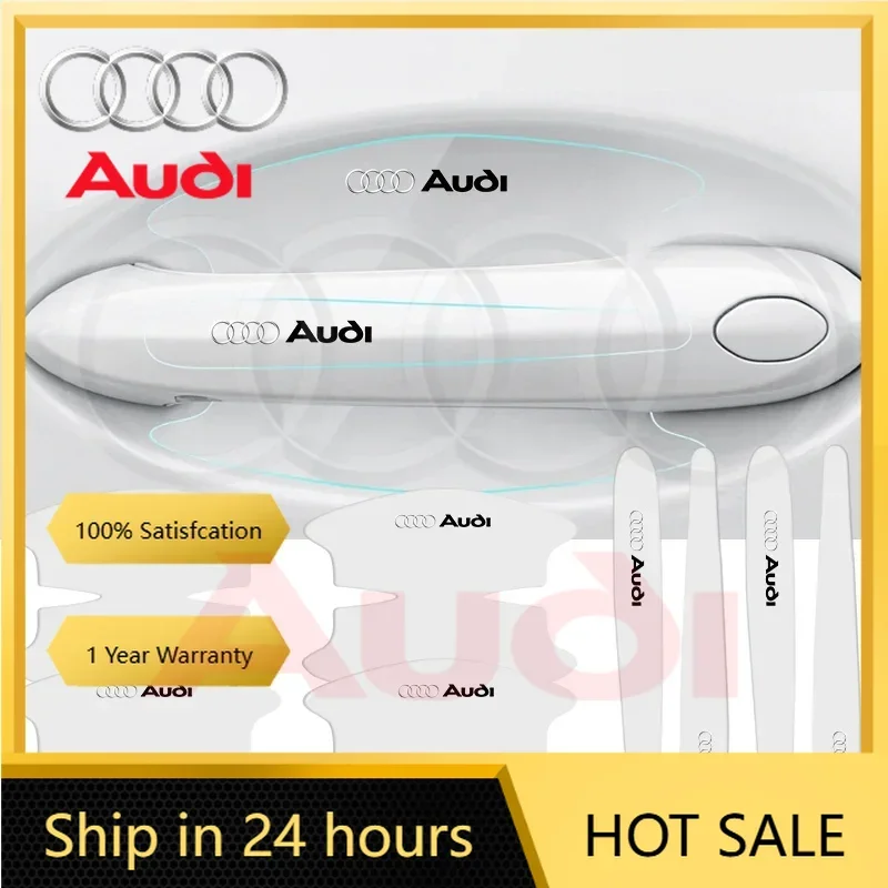 

2025 Hot 8Pcs Car Door Handle Stickers Anti Scratch Protector Films For Audi Q5 Q4 A4 A6 A7 A5 A3 Q3 Q2 A1 A8 TT S1 S3 Q7 SQ5 SQ