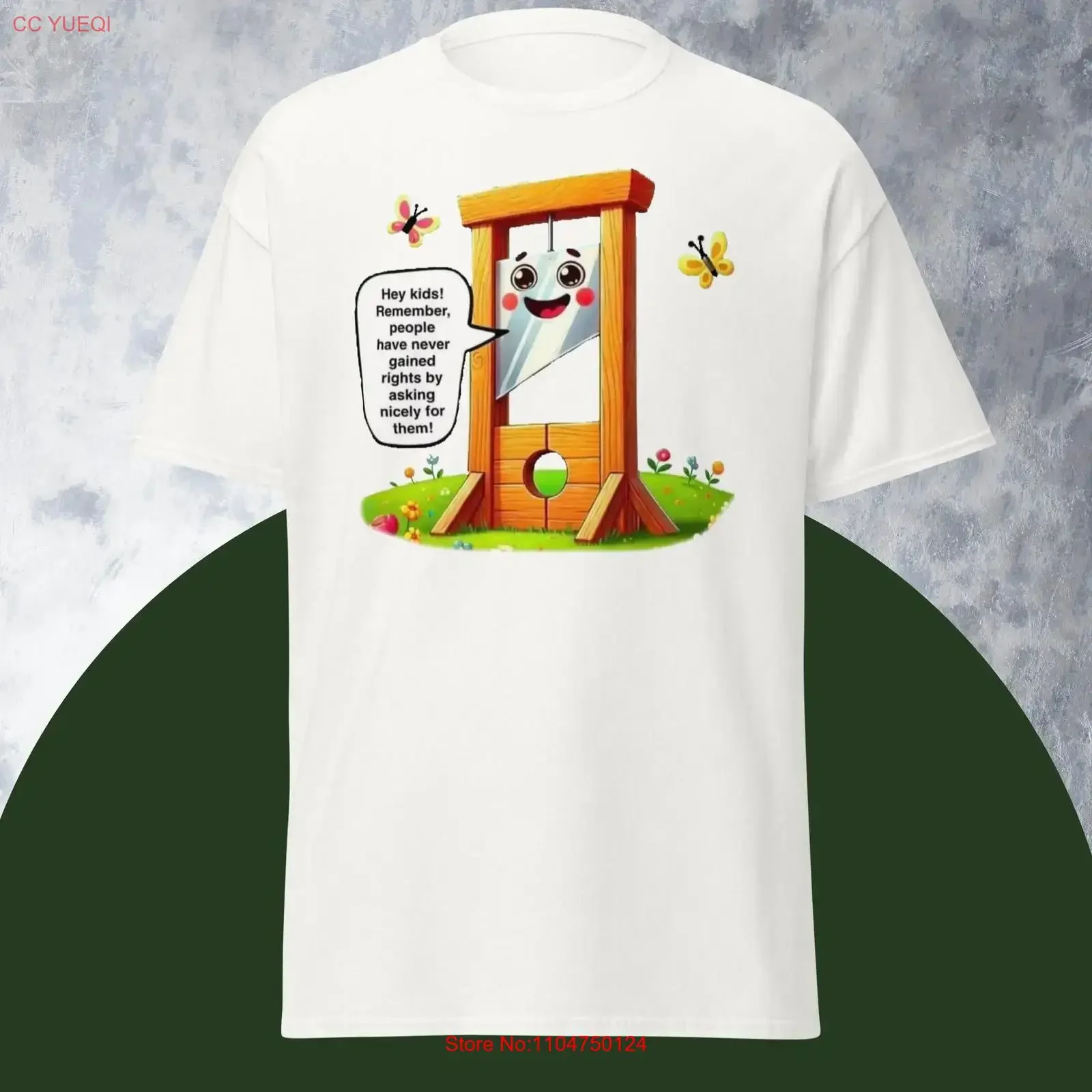 Cute Guillotine Novelty T Shirt Human Rights Protest vintage Washed Soft designer clothes homme streetwear Breathable
