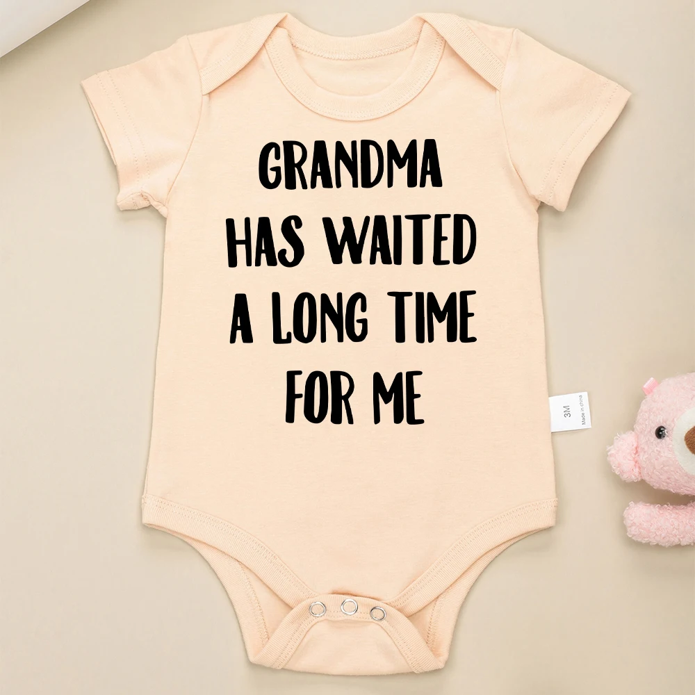 “Grandma Has Waited a Long Time For Me” Newborn Girl Clothes Fine Gift Beautiful Cute Baby Boy Bodysuit Cotton Free Shipping