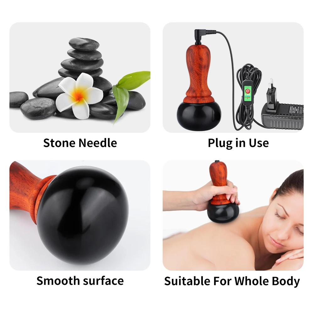 Hot Bian Stone Gua Sha Skin Scraping Warming Moxibustion Apparatus Scraper Body Massager Back Relax Spa Body Slim Device