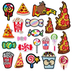 10 Pcs Candy Popcorn Embroidered Patches Iron On Clothing Hat Bag Shoe Repair Material Phone Gift Box Decor DIY Accessory