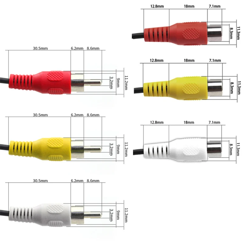 1.5M 3 RCA Male to 3 RCA Male/female connector Composite Audio Video AV extension Cable Plug Cables ﻿ ﻿