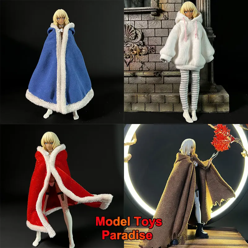 1/12 Scale Woman Soldier Hooded Cloak Pullover Mobile Suit Girl Model Clothes Accessories Fit 6inch Action Figure Body