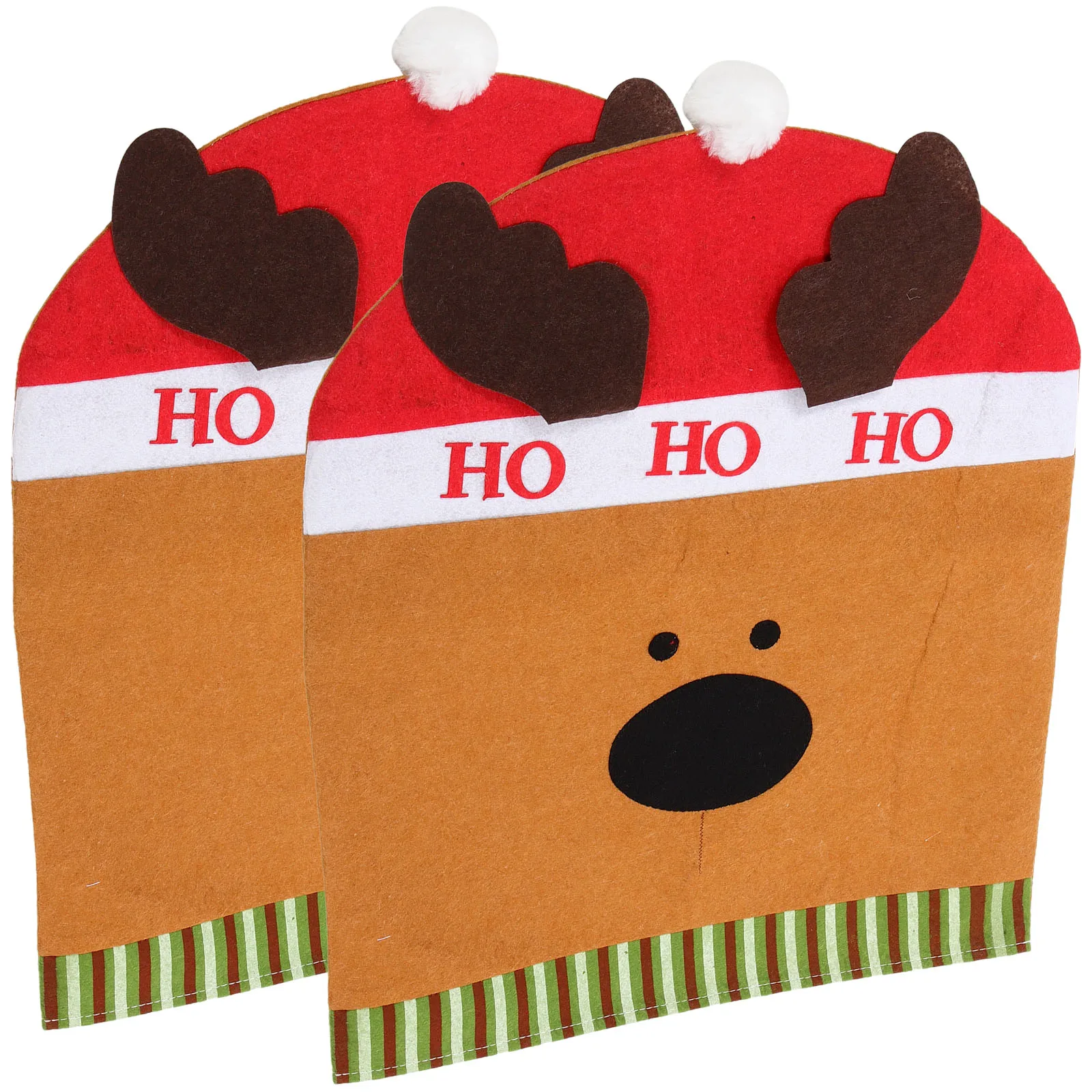 

2 pcs Christmas Deer Elk Dining Seat Covers Names Slipcover Decoration Home Christmas Chair Cover Party Sofa Cover