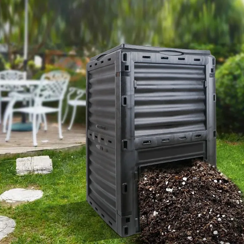 Garden Compost Bin Outdoor Compost Box for Kitchen Waste & Leaves Organic Fertilizer Fermentation Tank Eco-Friendly