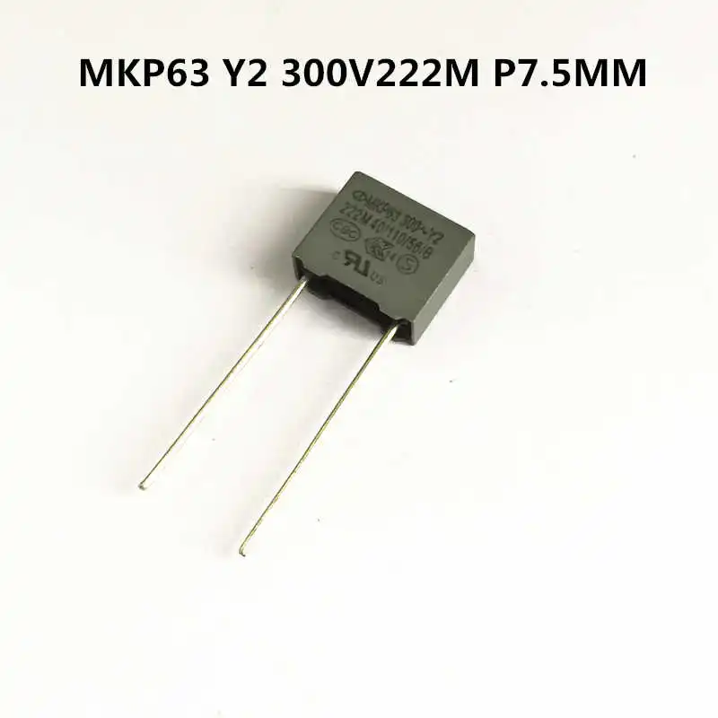 10/50pcs Farah MKP63 Safety Y2 capacitor 300V222K 2.2NF 0.022uf AC capacitor C43Q1222 Pin distance 7.5MM/10MM