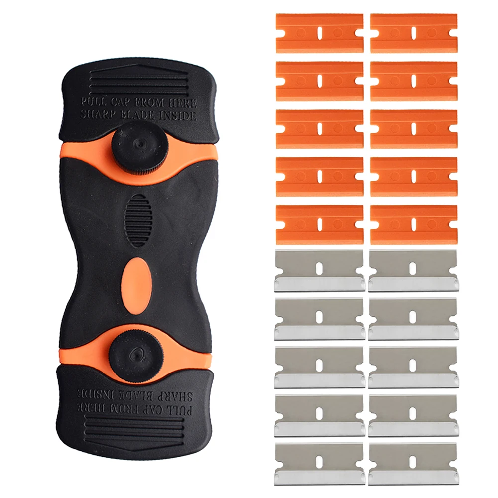 

20pcs Safety Standby Blades 1.5 Inch Plastic Razors Adhesive Sticker Remover Scraper for Removing Labels Film Decals