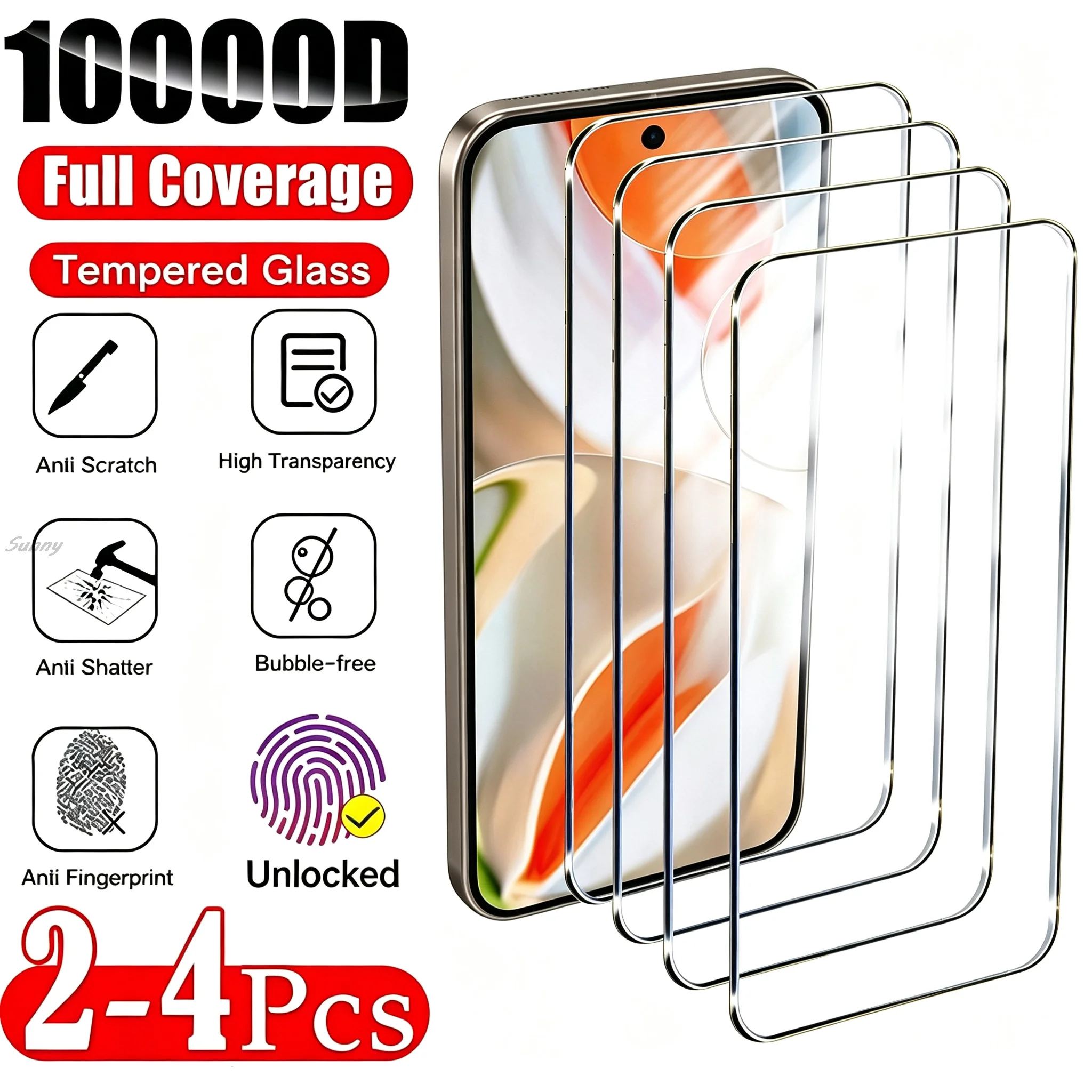 HD Screen Protector For Google Pixel 9 Pro 10 Pro Tempered Glass 9H Anti-Scratch Fingerprint Unlock Film For Google Pixel 9 10