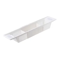 Retractable Bath Tray Plastic Retractable Bathtub Storage Basket Shelf Rack Bath Toys Organizer