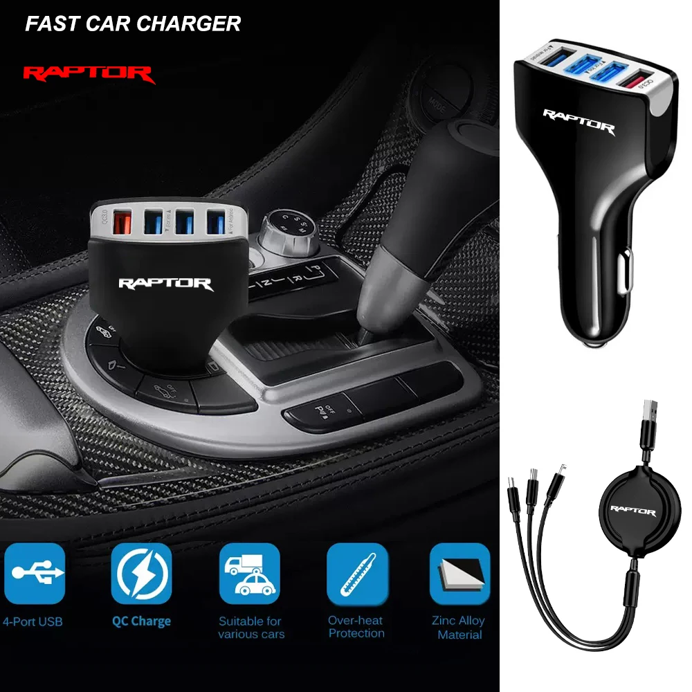 

Многофункциональное зарядное устройство USB Type C 4 в 1, мобильный адаптер для быстрой зарядки для Ford Explorer Raptor Ford Ranger, автомобильные аксессуары