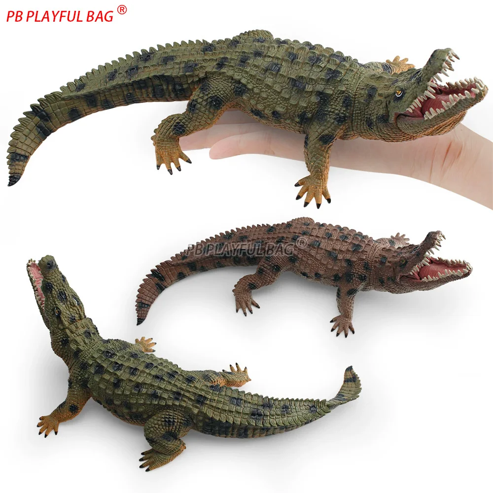 Modello di coccodrillo mascella mobile realistico coccodrillo del Nilo giocattolo durevole figura animale in PVC per giocare e esposizione HG214