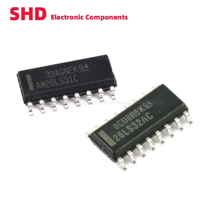 10PCS AM26LS31CDR AM26LS32ACDR SOIC-16 AM26LS31C 26LS32AC SMD RS-422 Interface IC Quad Diff Line