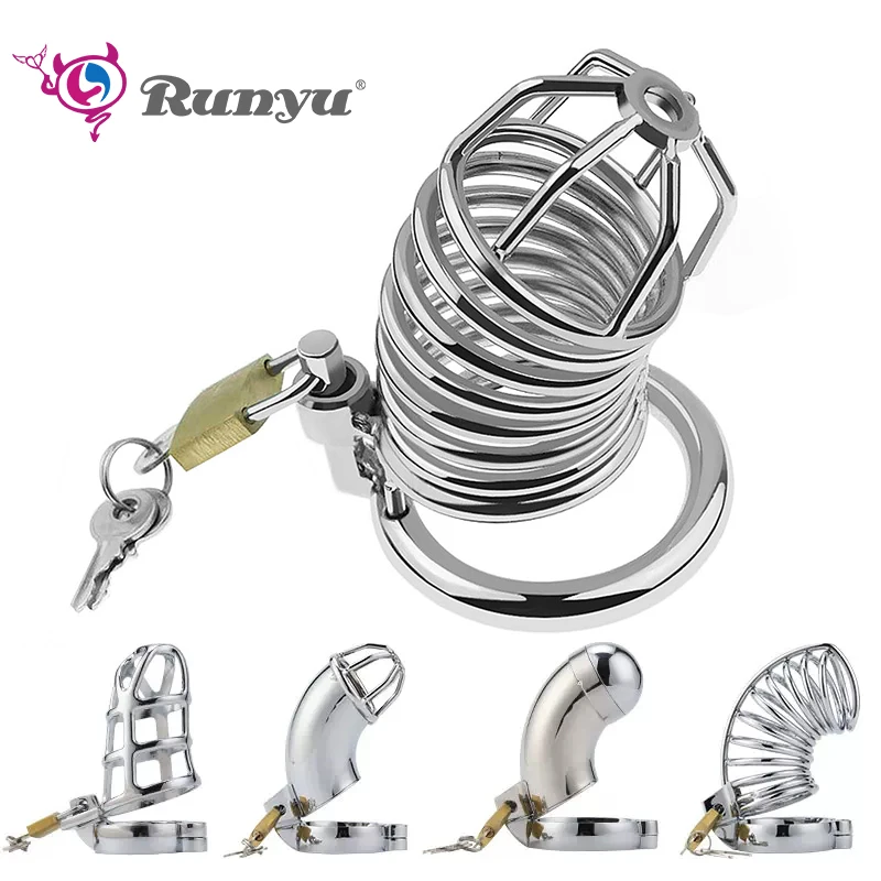 Runyu Adult Sextoy Tooys Men'S Metal Penis Chastity Cage Adjustable Cock Ring Restriction Punitive Stainless Steel Urethral Lock