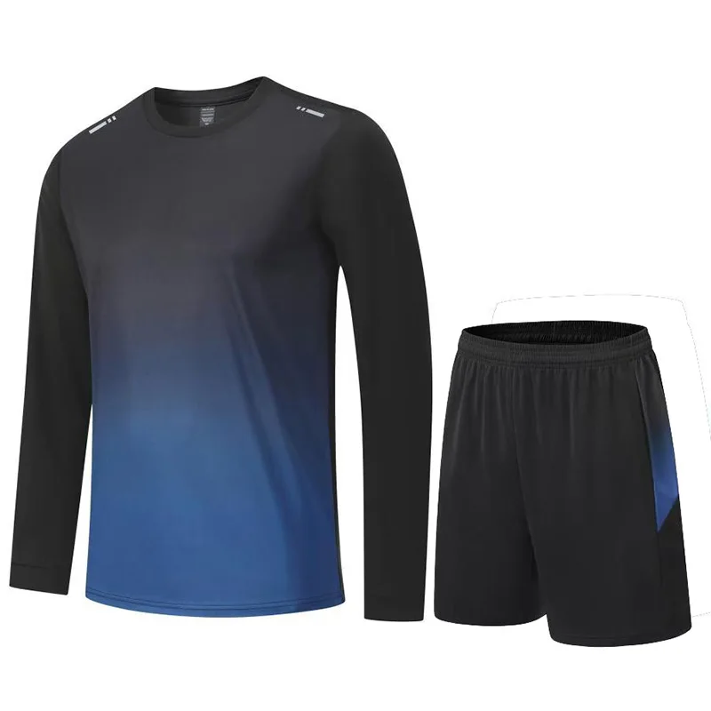 2025 Men's Athletic Set Quick-Dry T-Shirt Shorts Perfect for Running Itness Football Training Men Clothing Sportswear 2 Pcs Set